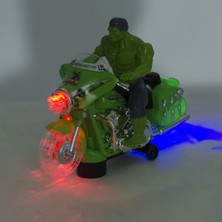 Oyuncak Hulk Motosikletli Yeşil Dev Adam Işıklı Sesli Hareketli Pilli Oyuncak