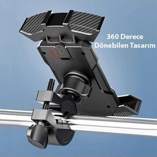 Crow'S Tech Motosiklet Bisiklet Gidonu Için Telefon Tutucu 360 Darbe Emici Scooter