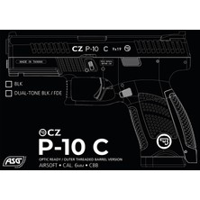 Asg Cz P-10C Or-Ot Siyah Airsoft Tabanca