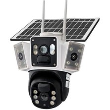 Apronx 6mp Solar 3.6 mm APX-WSP346 4g Çift Kamera 16 LED Wifi Ptz