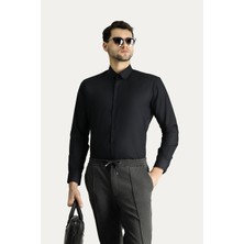 Uzun Kol Slim Fit Dar Kesim Non Iron Ütü Gerektirmeyen Pamuklu Gömlek