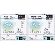 Sleepy Bebek Bezi Bio Natural Beden:4 7-16 kg Maxi 200 Adet Gross 2 Paket x 100