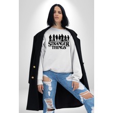 Angemiel Stranger Things Kadın Erkek Beyaz Sweatshirt