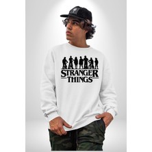 Angemiel Stranger Things Kadın Erkek Beyaz Sweatshirt