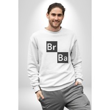 Angemiel Br Ba Kimya Breaking Bad Kadın Erkek  Beyaz Baskılı Sweatshirt