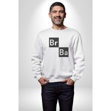 Angemiel Br Ba Kimya Breaking Bad Kadın Erkek  Beyaz Baskılı Sweatshirt