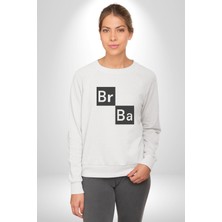 Angemiel Br Ba Kimya Breaking Bad Kadın Erkek  Beyaz Baskılı Sweatshirt