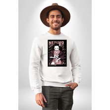 Angemiel Nezuko Demon Slayer Kadın Erkek Beyaz Sweatshirt