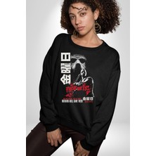 Angemiel 13. Cuma Korku Film Kadın Erkek Siyah Sweatshirt