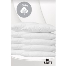 Textilyfe Home Yastık Astarı 10LU %100  Pamuk (Cotton) 50X70 Fermuarlı Beyaz 10 Lu Yastık Şiltesi