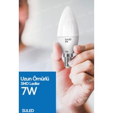 Suled   Grafen Beyaz Işıklı 10 Adet Mum Buji Ampul Avize Abajur Lambası Ince Duylu Lamba E14 Duy