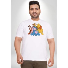 Winnie The Pooh Piglet Bal Küpü Beyaz Büyük Beden Kadın Erkek Ünisex  Basic Ön Baskılı Tişört