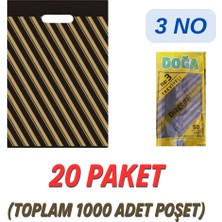 3 Numara Takviyeli Poşet Doğa Siyah Çanta Ecoplast 3 No