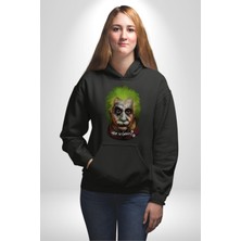 Angemiel Albert Einstein Joker Why So Genius  Kadın Erkek  Siyah Kapüşonlu Sweatshirt Hoodie