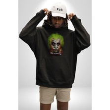 Angemiel Albert Einstein Joker Why So Genius  Kadın Erkek  Siyah Kapüşonlu Sweatshirt Hoodie