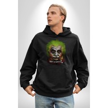 Angemiel Albert Einstein Joker Why So Genius  Kadın Erkek  Siyah Kapüşonlu Sweatshirt Hoodie