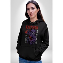 Angemiel Kasuki Bakugo Anime  Kadın Erkek  Siyah Kapüşonlu Sweatshirt Hoodie