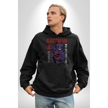 Angemiel Kasuki Bakugo Anime  Kadın Erkek  Siyah Kapüşonlu Sweatshirt Hoodie