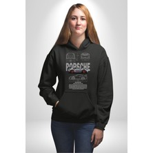 Porsche 911 Gt3 Rs Kadın Erkek  Siyah Kapüşonlu Sweatshirt Hoodie