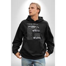 Porsche 911 Gt3 Rs Kadın Erkek  Siyah Kapüşonlu Sweatshirt Hoodie