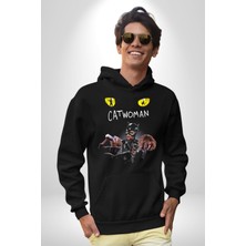 Angemiel Batman Car Woman Karakter Kadın Erkek  Siyah Kapüşonlu Sweatshirt Hoodie