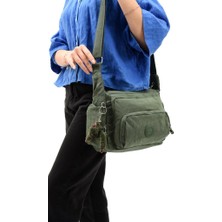 Klinkır Kumaş Kadın Postacı Omuz Çantası Çapraz Askılı Çok Cepli Su Itici Kumaş 30*20 cm