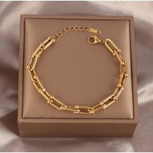 Çelik Tifany Bileklik Gold