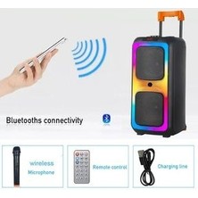 Sightzer NDR-1097 Büyük Boy Bluetooth Hoparlör Kablosuz Tekerlekli Taşınabilir Kablosuz Speaker Toplantı Anfi