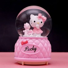 Keyfim Shop Hello Kıtty Işıklı Müzikli Püskürtmeli Büyük Boy Kar Küresi