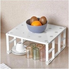 Dolap Içi Düzenleyici Raf Tabak Bardak Rafı Metal Raf 3'lü