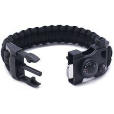 Paracord Pusula Termometre Ateş Başlatıcı Magnezyum Survival Bileklik
