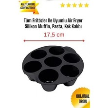 Tüm Fritözler ile Uyumlu Air Fryer Silikon Muffin, Pasta, Kek Kalıbı