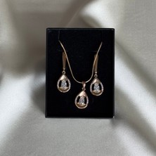 Laria Jewelry Altın Kaplama Taşlı Su Damlası Set