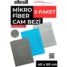 Ellesill Cam Bezi ve Mikrofiber Temizlik Bezi 5 Paket 40 x 60 cm