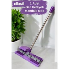 Ellesill Mandallı Yer Mopu 1 Adet Yedek Mikrofiber Bez Hediyeli Mandallı Mop