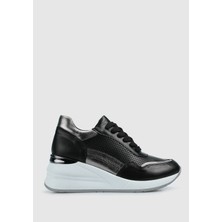 ProvoQ Siyah Deri Kadın Sneaker