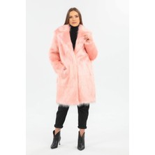 Suni Kürk Pembe Kadın Kaban