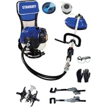 Stanrayf Alman 15 Hp Turbo Soğutuculu Benzinli Sırt Tipi Ot Çalı Çim Biçme Tırpanı Çapalama Zeytin Silkme