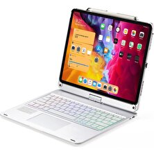 MobaxAksesuar Apple iPad Pro 13INÇ M4 2024 Kılıf Kablosuz Dönebilen Klavyeli Kılıf Keyboard A2925 A2926 A3007