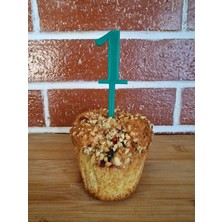 Hobi Kafe 18 Adet 1 Yaş Yeşil Cup Cake- Pasta Süsü- Kürdanı (Sert Plastikten Üretilmiştir)