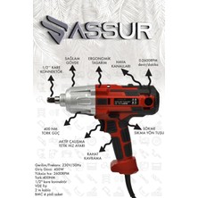 Assur Elektrikli Somun Sıkma Sökme Makinesi 450 W Kırmızı