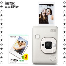 Fujifilm Instax Mini LiPlay Misty White  Hybrid Beyaz Fotoğraf Makinesi 20'li Film ile Anılarını Canlı Tut