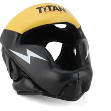 Titan Sport Yüz Korumalı Siyah Sarı Antreman Boks Kaskı