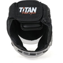 Titan Sport Yüz Korumalı Boks Kaskı , Siyah Beyaz Camlı Model