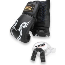 Titan Sport Siyah Boks Eldiveni Dişlik Set