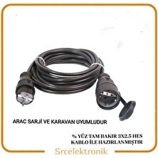 Hes Kablo 12 Ile 40 Metre Arası 3x2.5 % Yüz Tam Bakır (Arac Sarji ve Karavan Uyumlu) Tseli HO5VV Tam Bakır