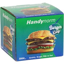 Handy Handynorm Hamburger Burger Pide Tost Sandviç Kılıfı Poşeti - 12.5X12.5 Cm. - 2000 Adetlik 1 Kutu