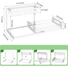 Yaxin Lavabo Altı Düzenleyici ve Depolama 2 Paket Çekmeceli Dolap Düzenleyici Sürgülü Lavabo Rafı Dolap Depolama Rafları Mutfak Banyo Dolabı Için Lavabo Altı Depolama (Yurt Dışından)