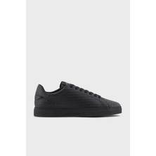 Emporio Armani Deri Logolu Sneaker Erkek Ayakkabı X4X670 XD432 00002
