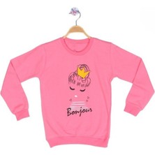 Baskılı Pembe Çocuk Sweatshirt